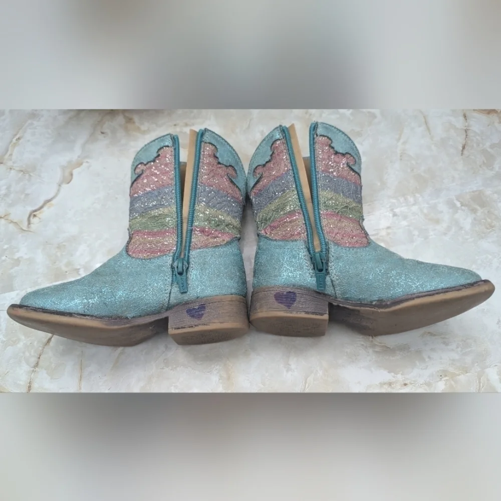 Roper Girls Glitter Lace Cowgirl Western Boots ToddlerS 7